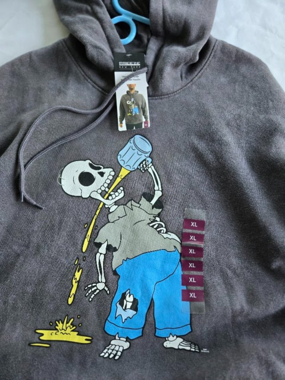 Freeze New York The Simpsons Homer Simpson Skeleton Halloween Hoodie Mens XL